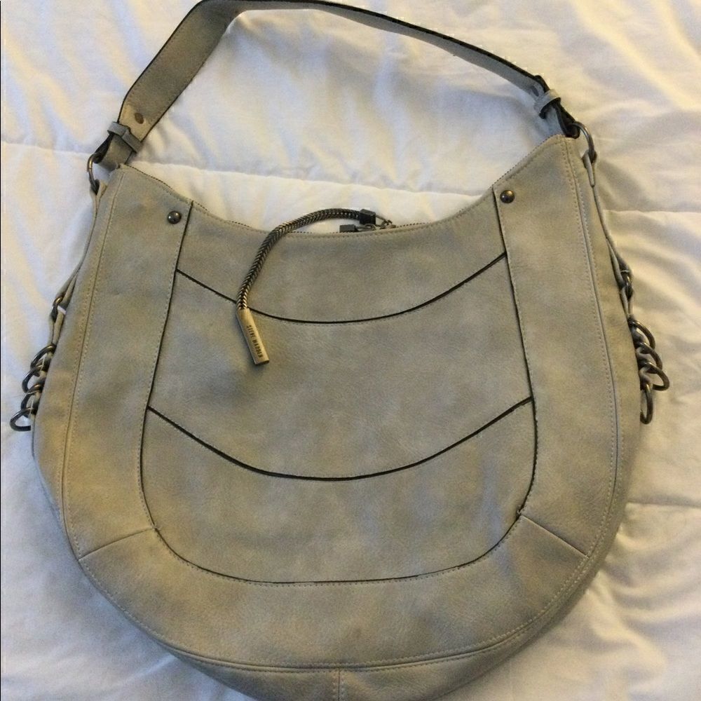 SteveโMaddenโlargeย HoboโbagโGrayโwโmetalโdetails